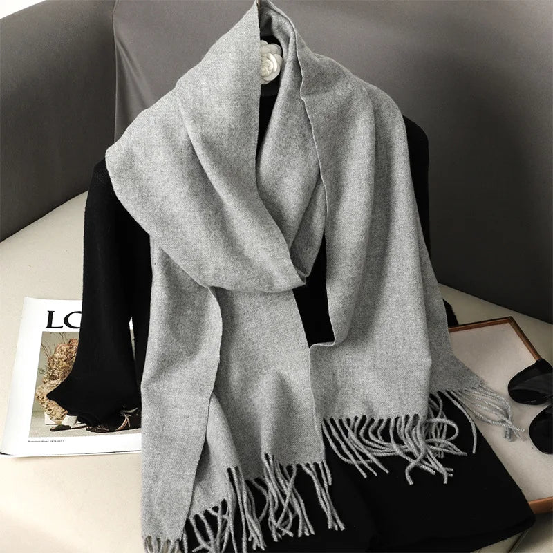 Écharpe d'hiver pour femme – 62 couleurs, écharpe épaisse et luxueuse à franges, coupe-vent et chaude pour l'hiver