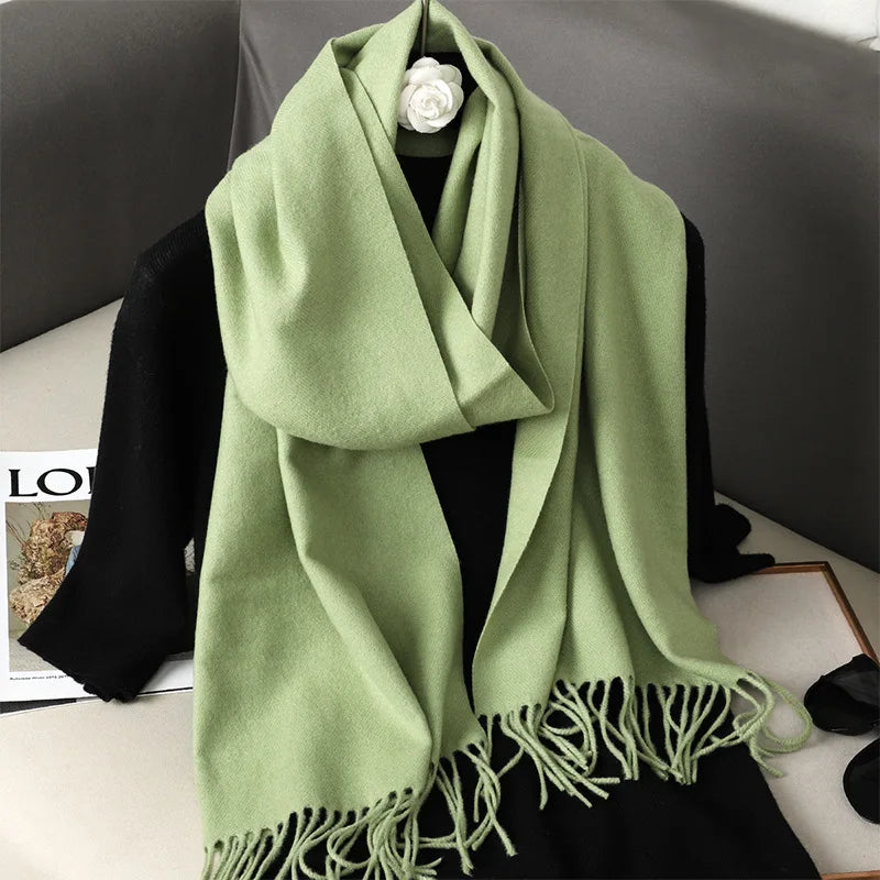 Écharpe d'hiver pour femme – 62 couleurs, écharpe épaisse et luxueuse à franges, coupe-vent et chaude pour l'hiver
