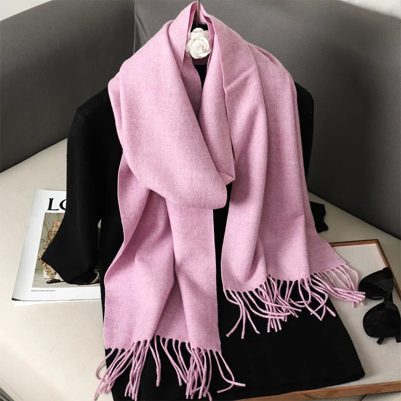 Écharpe d'hiver pour femme – 62 couleurs, écharpe épaisse et luxueuse à franges, coupe-vent et chaude pour l'hiver
