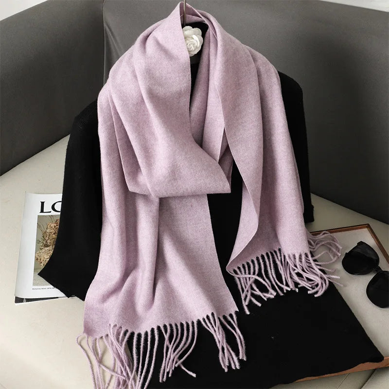 Écharpe d'hiver pour femme – 62 couleurs, écharpe épaisse et luxueuse à franges, coupe-vent et chaude pour l'hiver