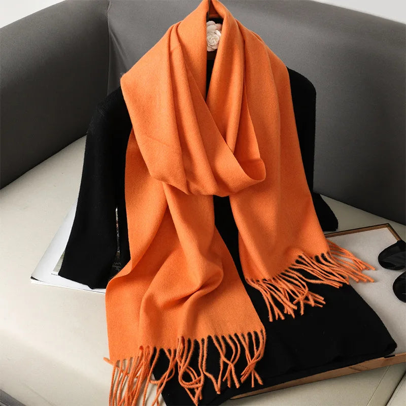 Écharpe d'hiver pour femme – 62 couleurs, écharpe épaisse et luxueuse à franges, coupe-vent et chaude pour l'hiver