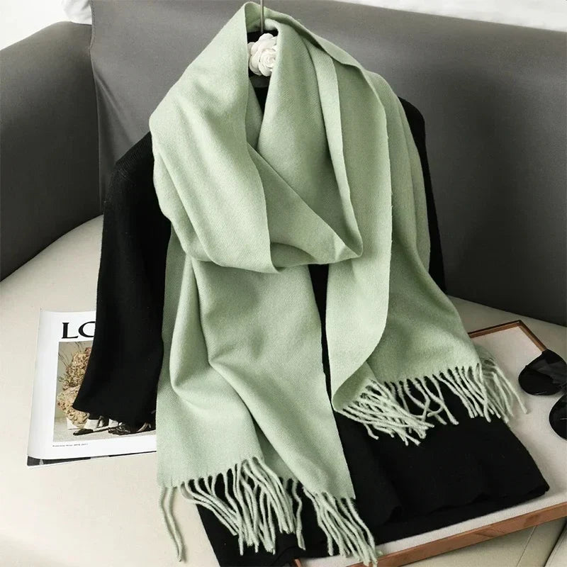 Écharpe d'hiver pour femme – 62 couleurs, écharpe épaisse et luxueuse à franges, coupe-vent et chaude pour l'hiver