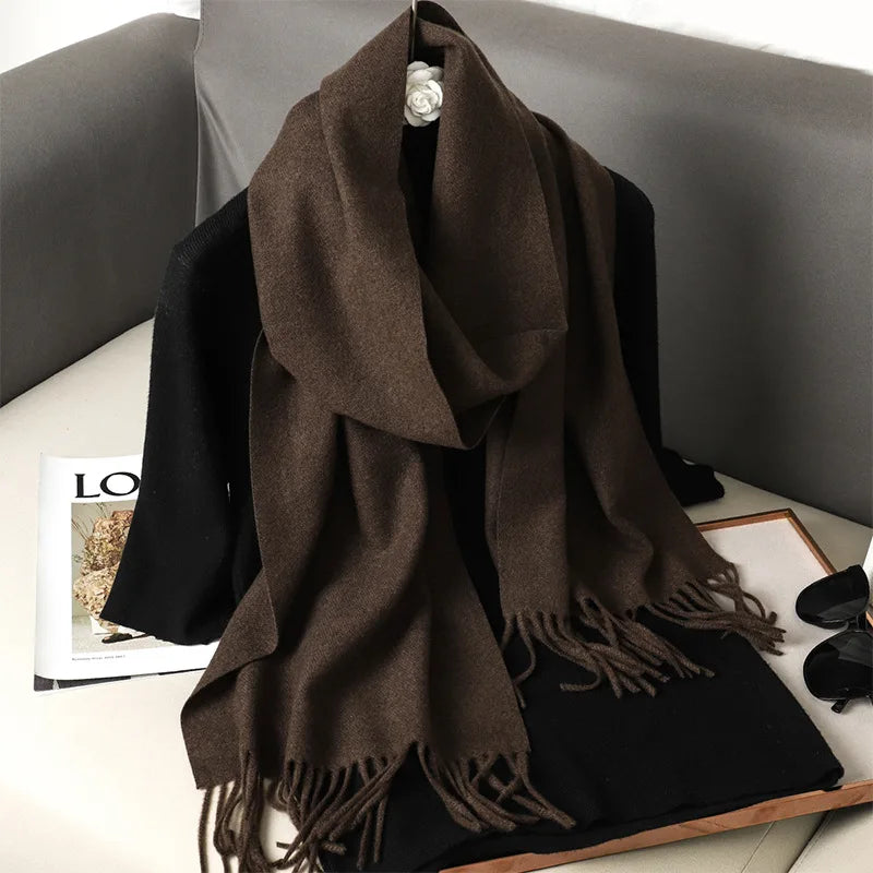 Écharpe d'hiver pour femme – 62 couleurs, écharpe épaisse et luxueuse à franges, coupe-vent et chaude pour l'hiver