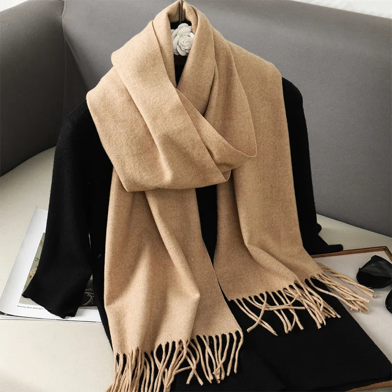 Écharpe d'hiver pour femme – 62 couleurs, écharpe épaisse et luxueuse à franges, coupe-vent et chaude pour l'hiver