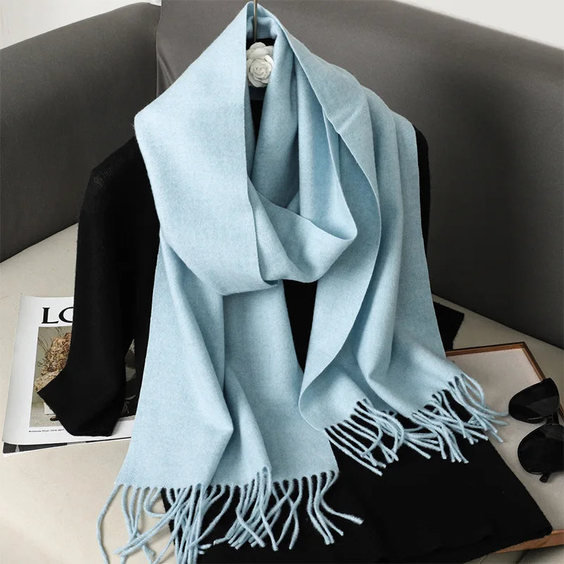 Écharpe d'hiver pour femme – 62 couleurs, écharpe épaisse et luxueuse à franges, coupe-vent et chaude pour l'hiver