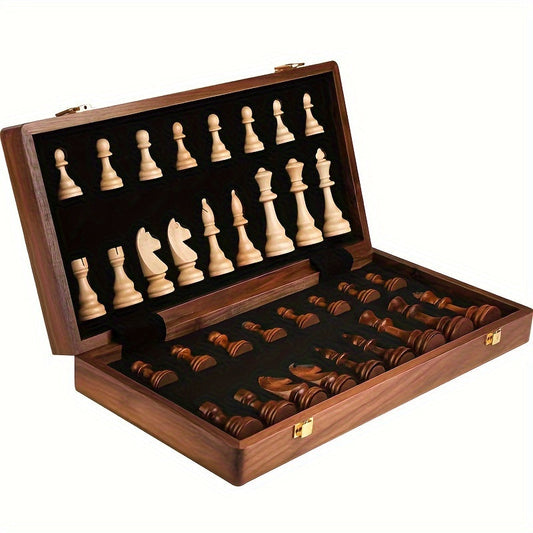 EchelonMaster Wooden Chess Set | Handmade Walnut Chessboard with Premium Game Pieces