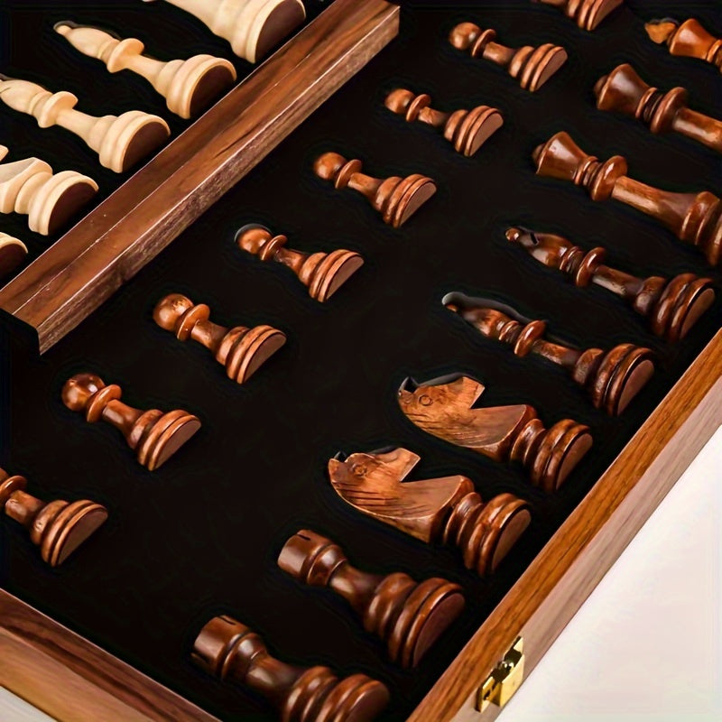 EchelonMaster Wooden Chess Set | Handmade Walnut Chessboard with Premium Game Pieces