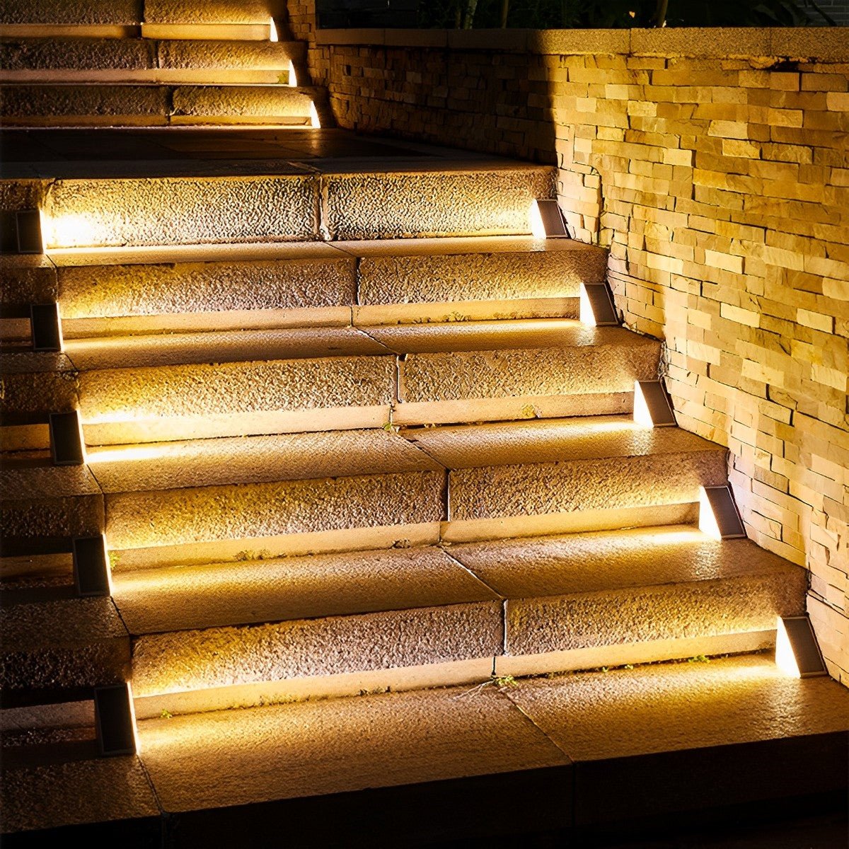 Éclairage d'extérieur solaire pour escalier avec détecteur de mouvement, ABS, IP65, blanc chaud 3000K