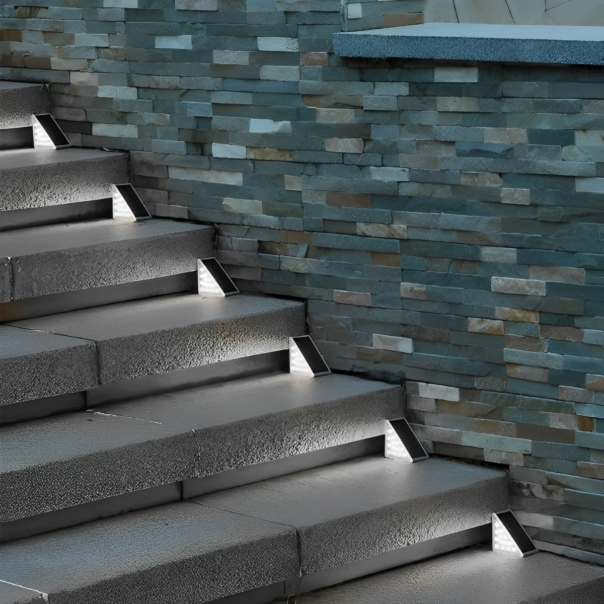 Éclairage d'extérieur solaire pour escalier avec détecteur de mouvement, ABS, IP65, blanc chaud 3000K