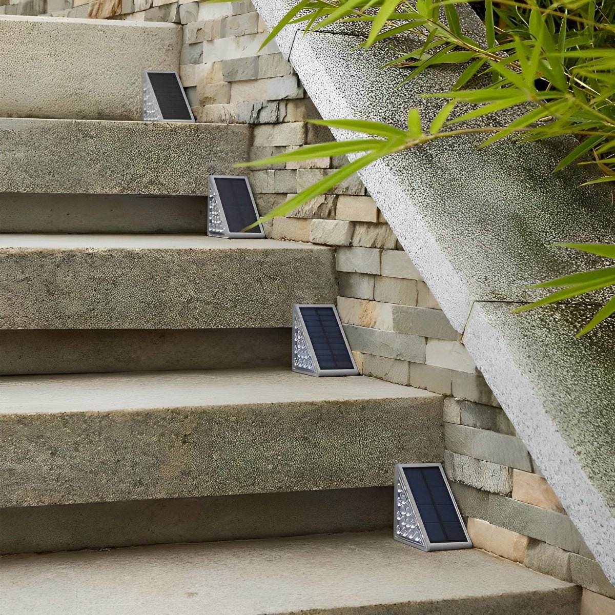 Éclairage d'extérieur solaire pour escalier avec détecteur de mouvement, ABS, IP65, blanc chaud 3000K