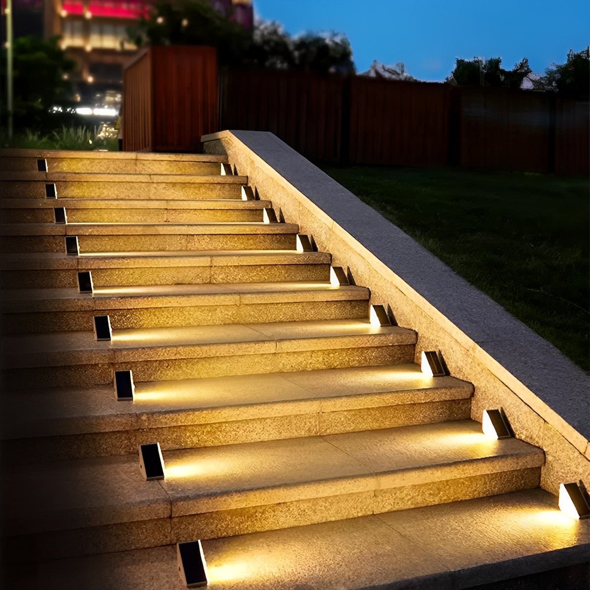Éclairage d'extérieur solaire pour escalier avec détecteur de mouvement, ABS, IP65, blanc chaud 3000K