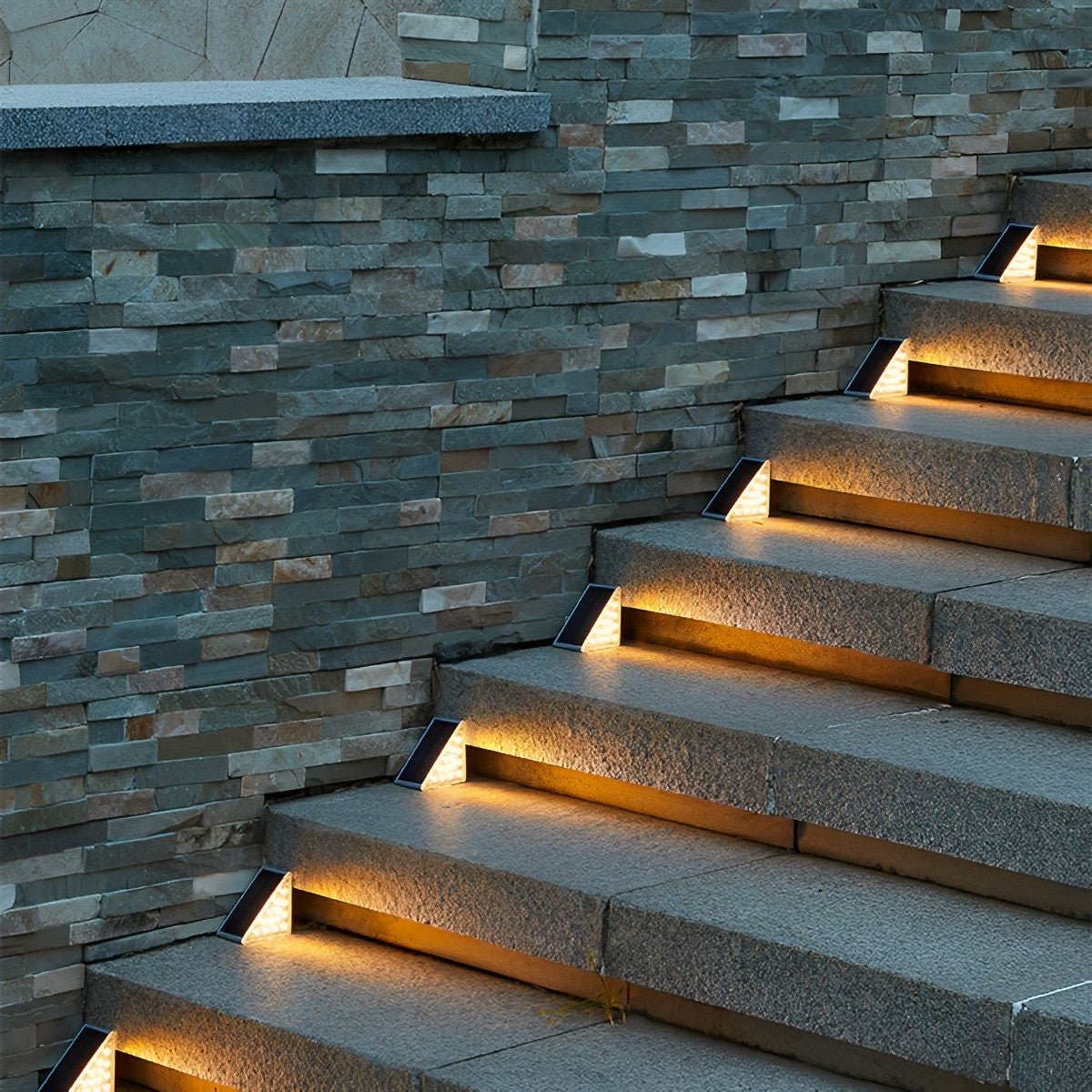 Éclairage d'extérieur solaire pour escalier avec détecteur de mouvement, ABS, IP65, blanc chaud 3000K