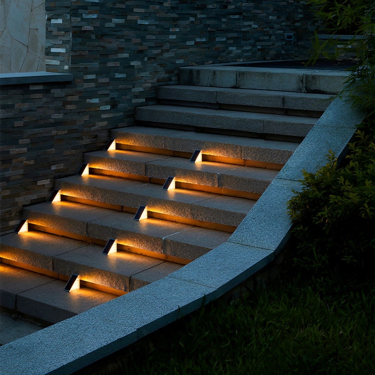 Éclairage d'extérieur solaire pour escalier avec détecteur de mouvement, ABS, IP65, blanc chaud 3000K