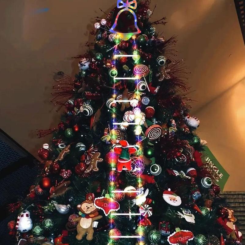 Éclairage de Noël animé sur échelle avec Père Noël grimpant et télécommande