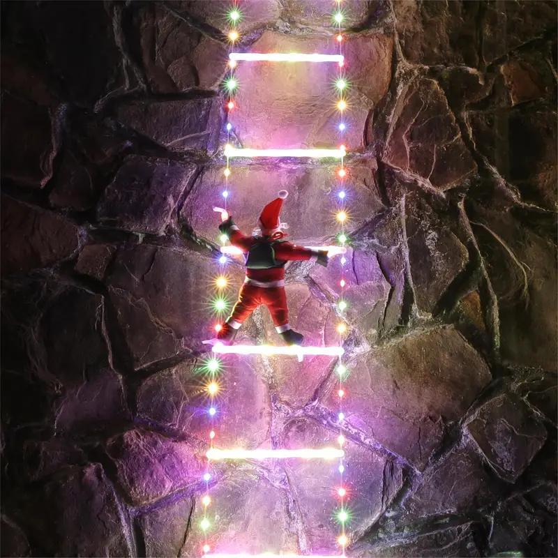Éclairage de Noël animé sur échelle avec Père Noël grimpant et télécommande