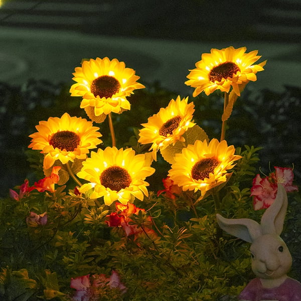 Éclairage solaire de jardin en forme de tournesols