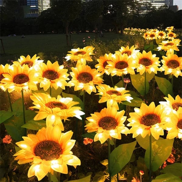 Éclairage solaire de jardin en forme de tournesols