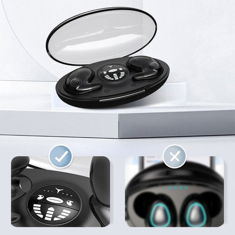 Écouteurs Bluetooth sans fil à réduction de bruit et design étanche avec affichage LED