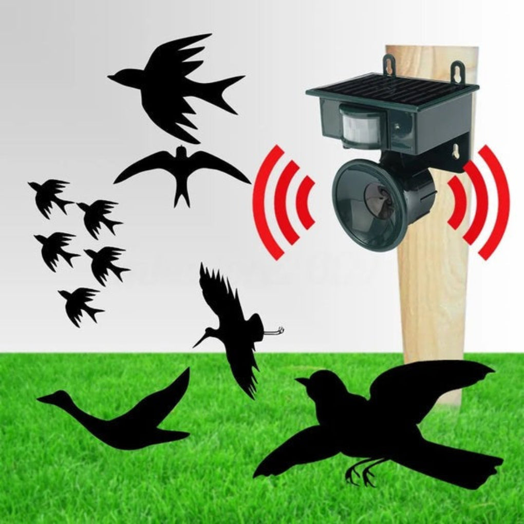 Effaroucheur d'oiseaux solaire avec détecteur de mouvement et alarme sonore
