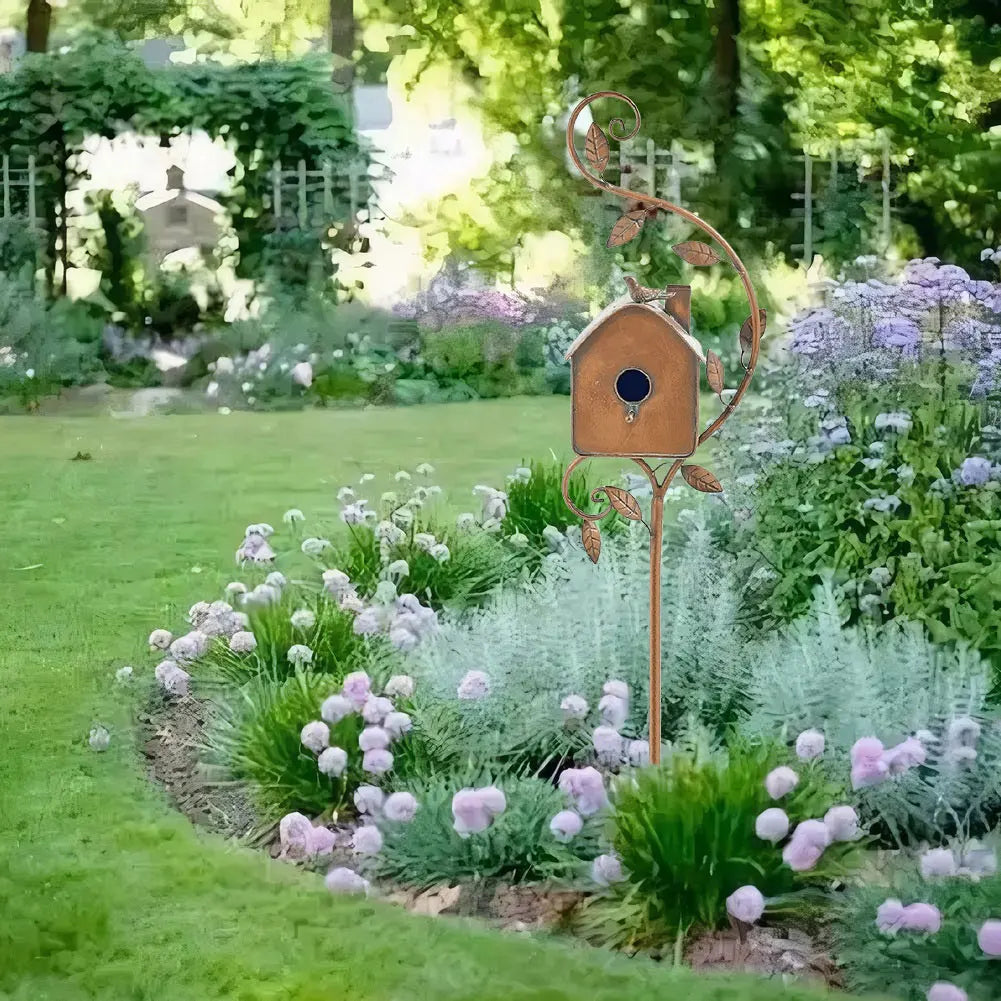 Elegant Birdhouse on a Post for Garden and Patio