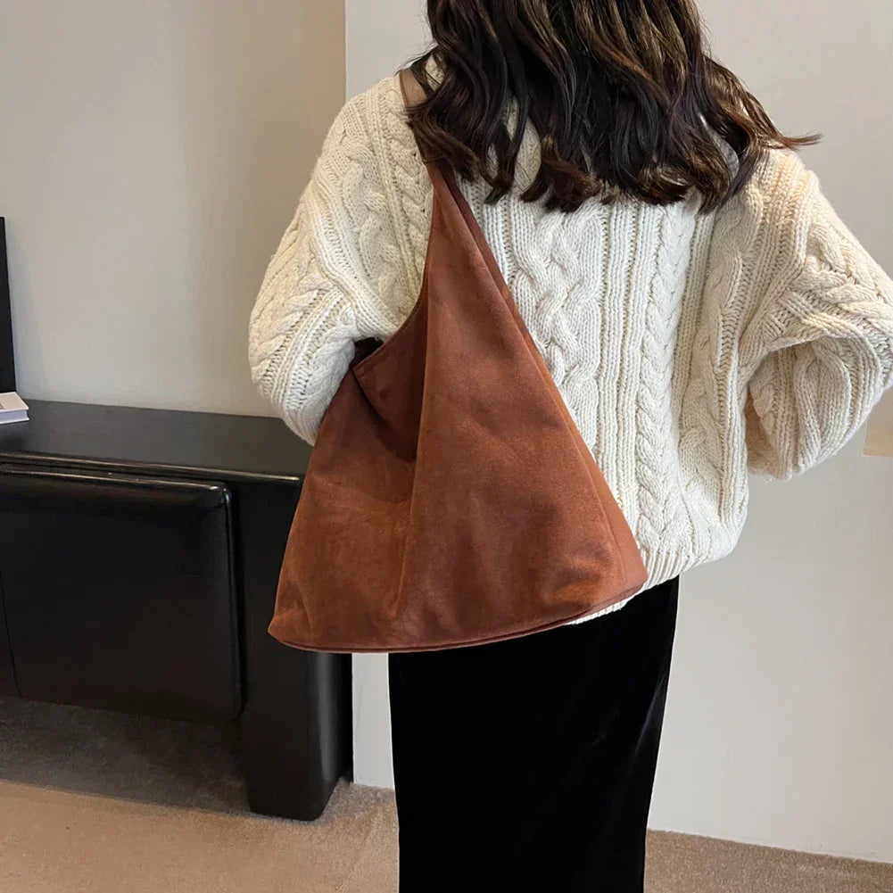 Elegant Suede Bag Soft Shape
