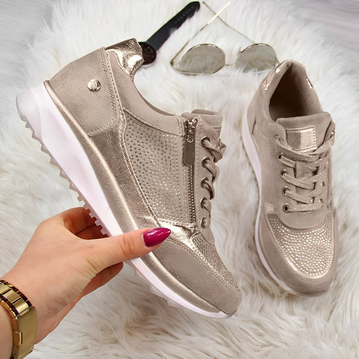 Eliana | Zip-Up Sneakers