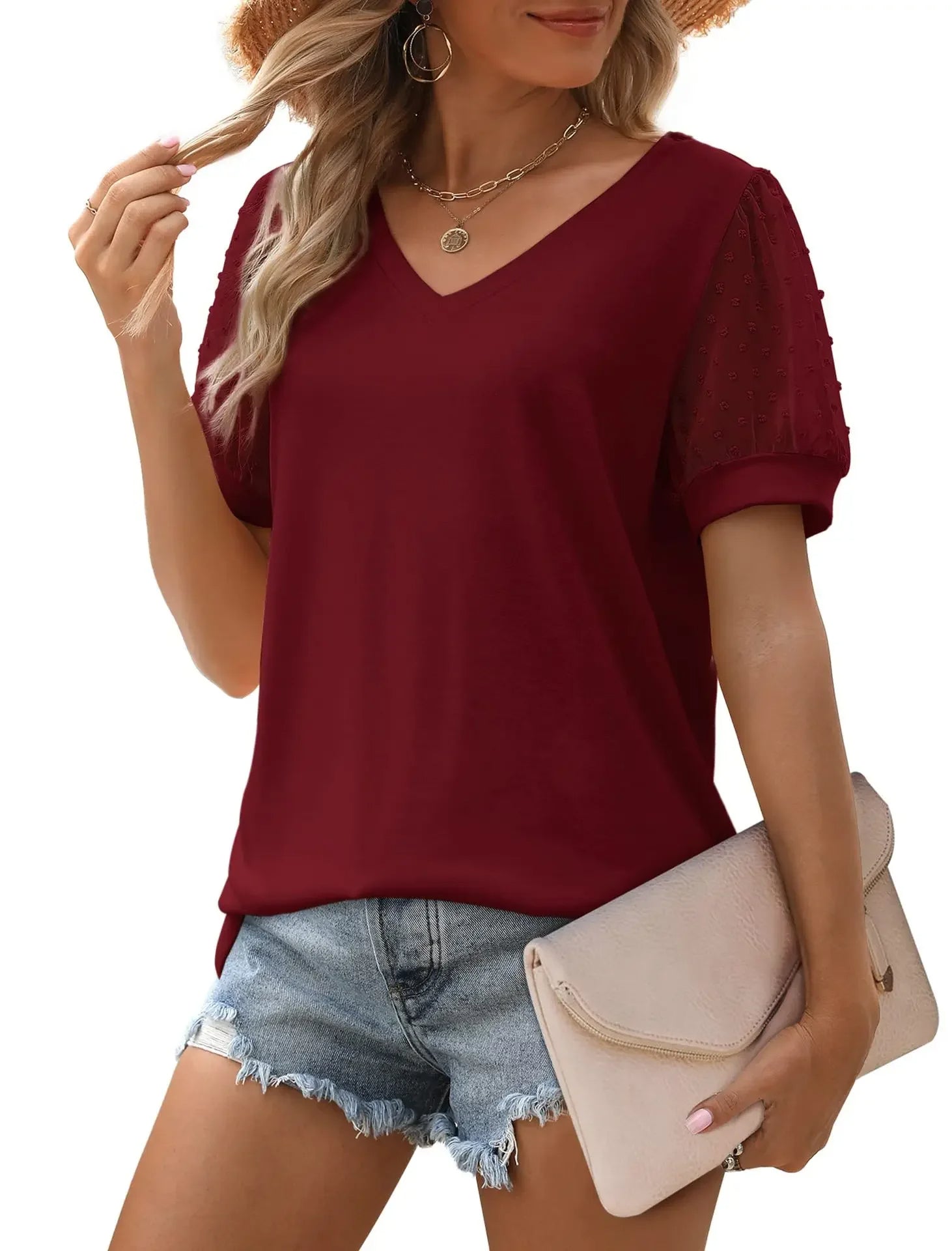 Emma – Elegant Linen Women's V-Neck Top for a Stylish Look