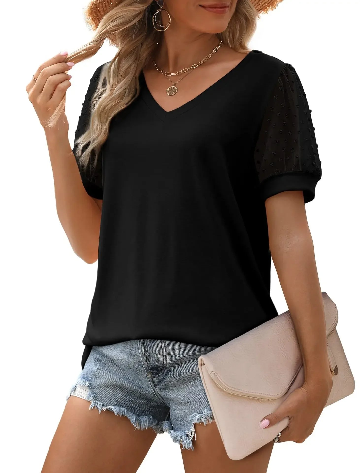 Emma – Elegant Linen Women's V-Neck Top for a Stylish Look