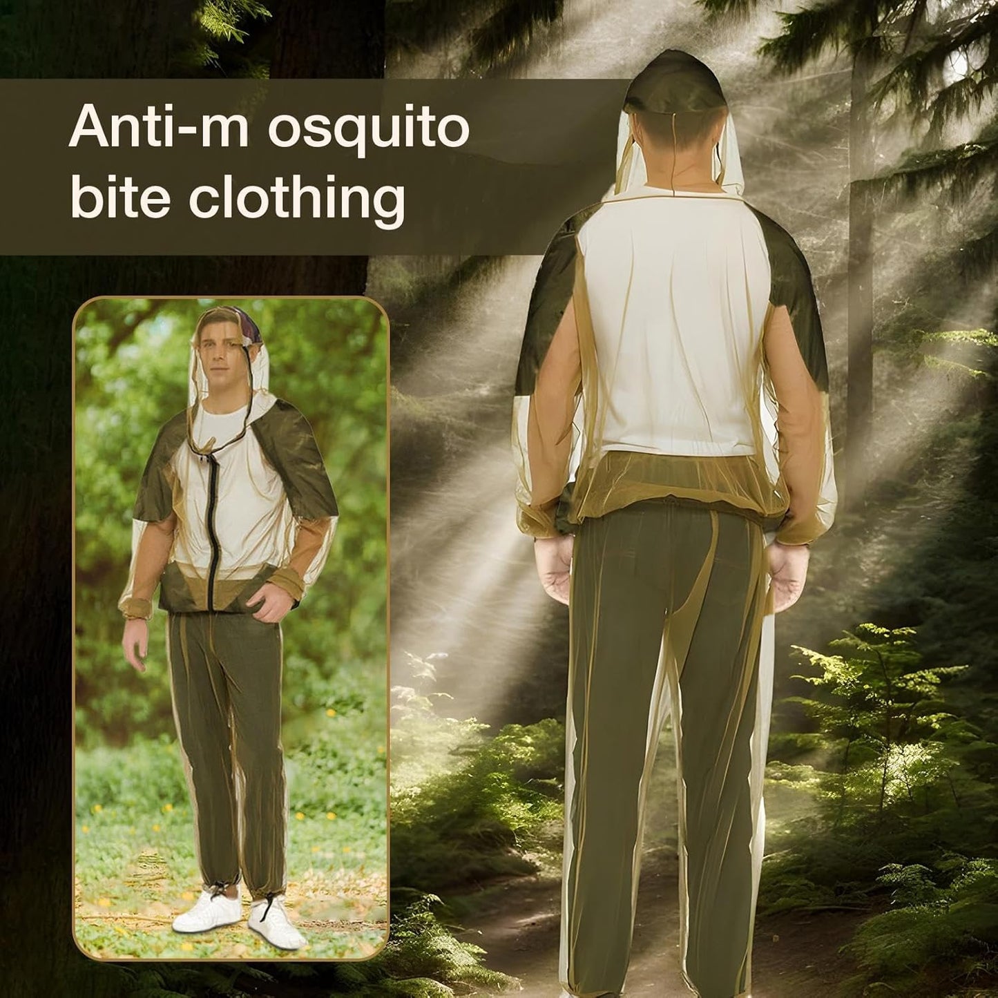 Ensemble anti-moustiques à capuche - protection d'extérieur légère