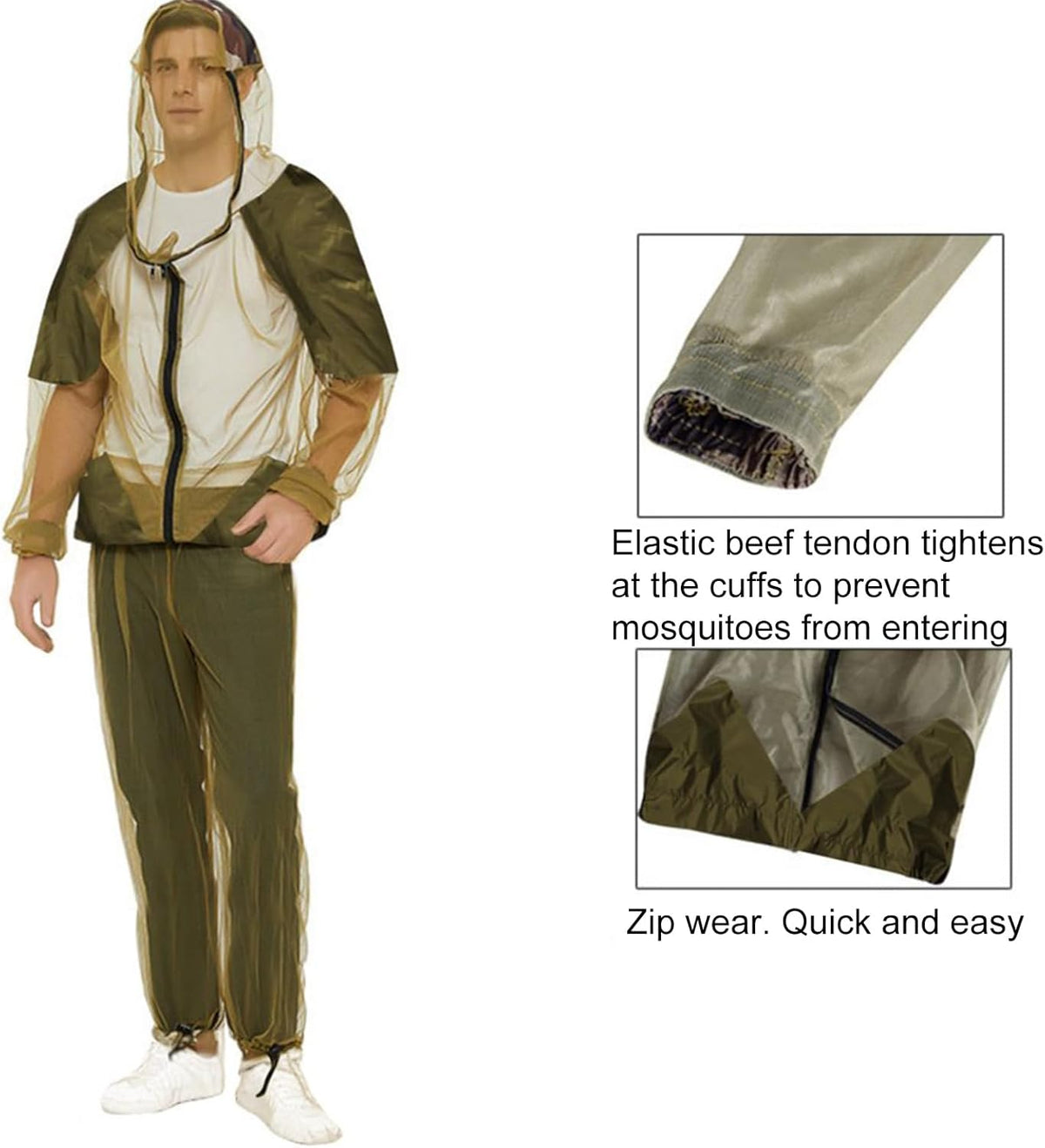 Ensemble anti-moustiques à capuche - protection d'extérieur légère