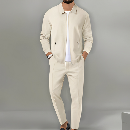 Ensemble costume pour homme avec veste zippée