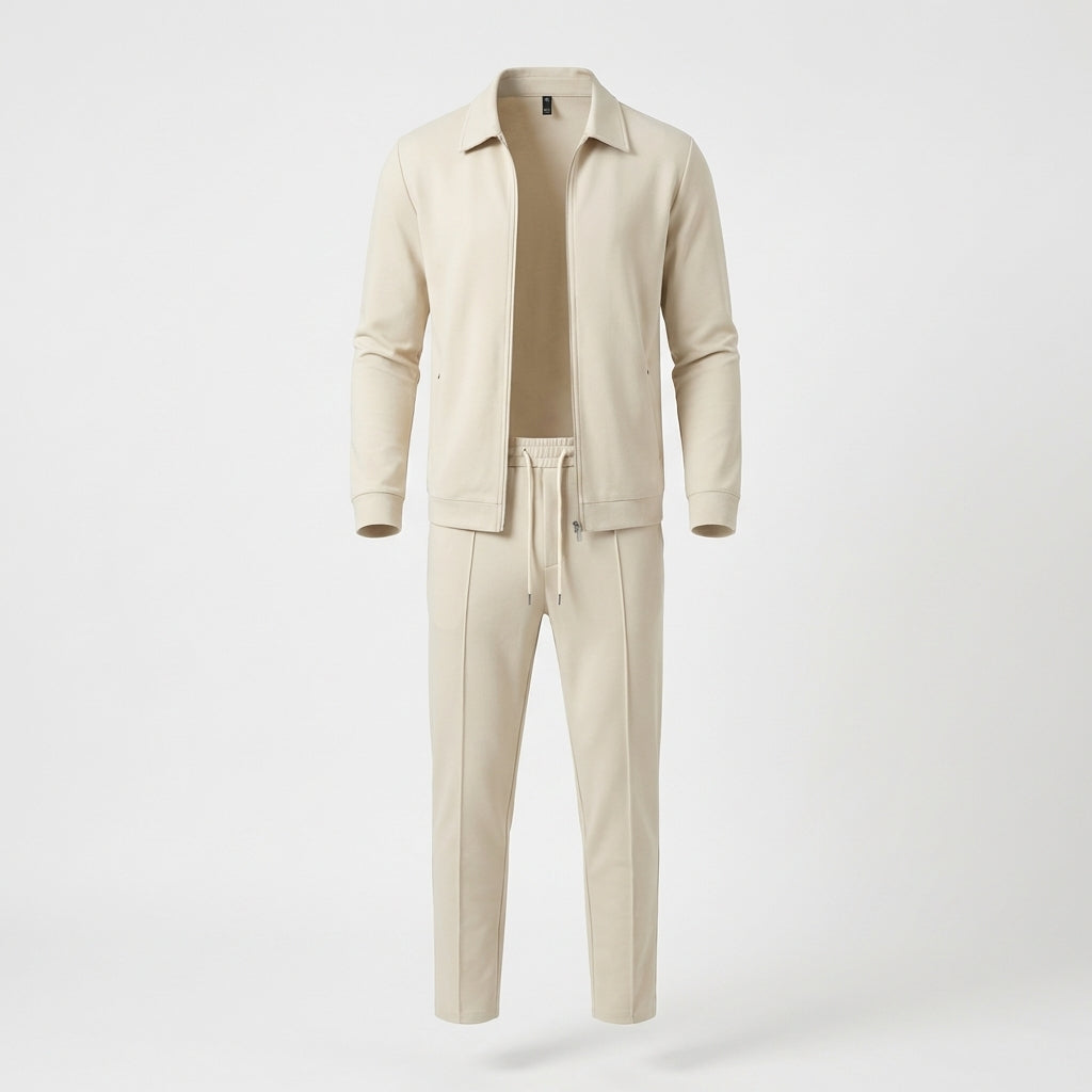 Ensemble costume pour homme avec veste zippée