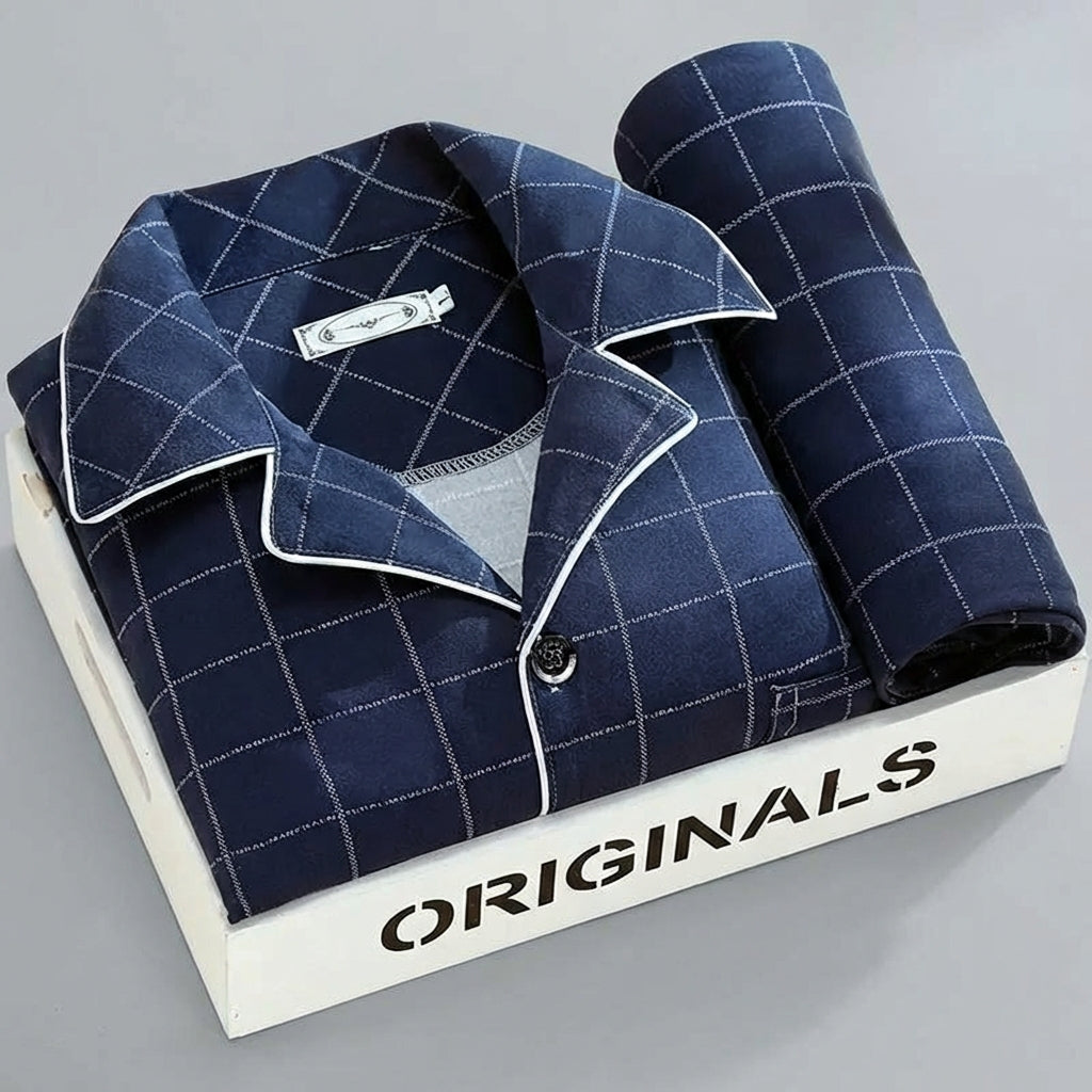 Ensemble d'intérieur à carreaux pour homme