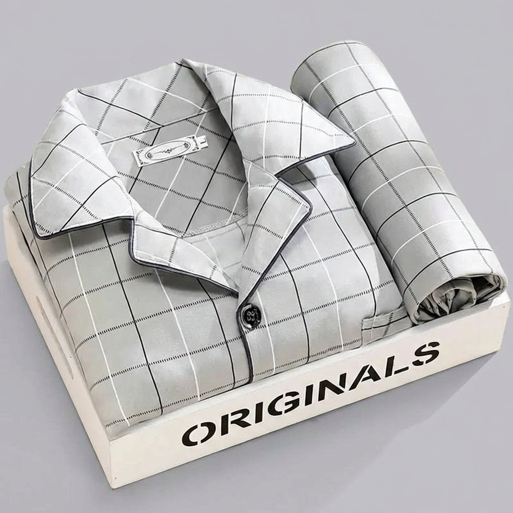 Ensemble d'intérieur à carreaux pour homme