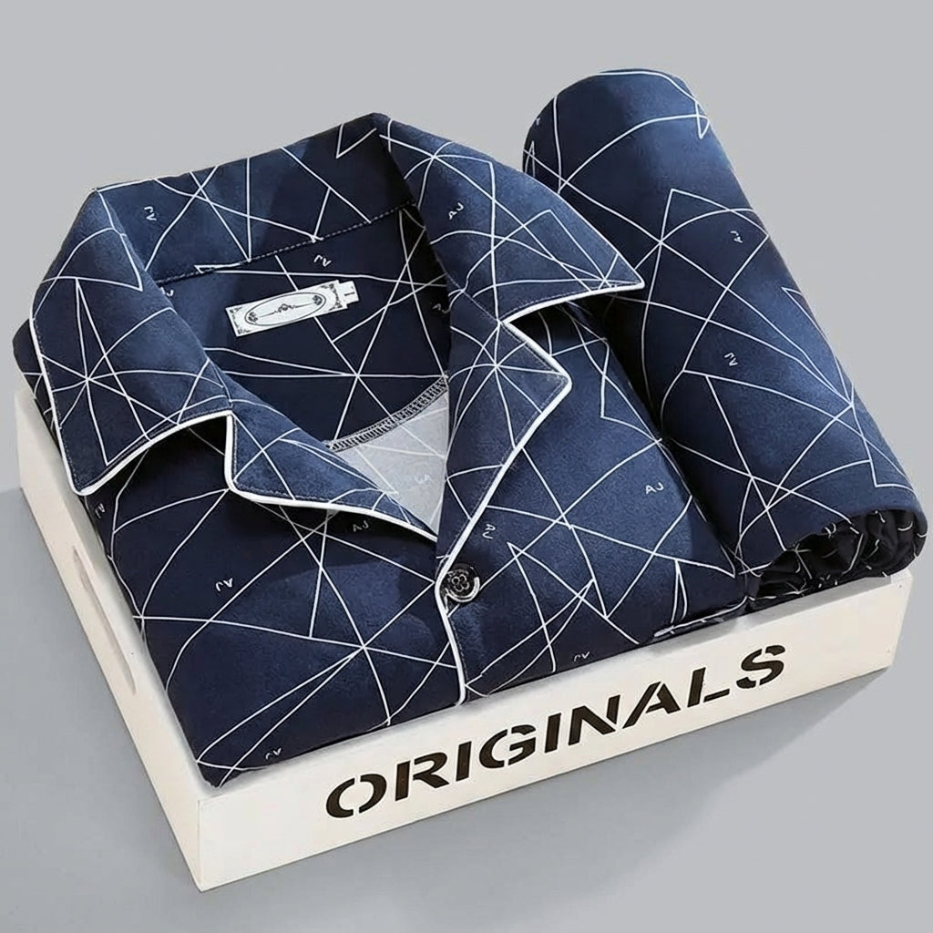 Ensemble d'intérieur à carreaux pour homme