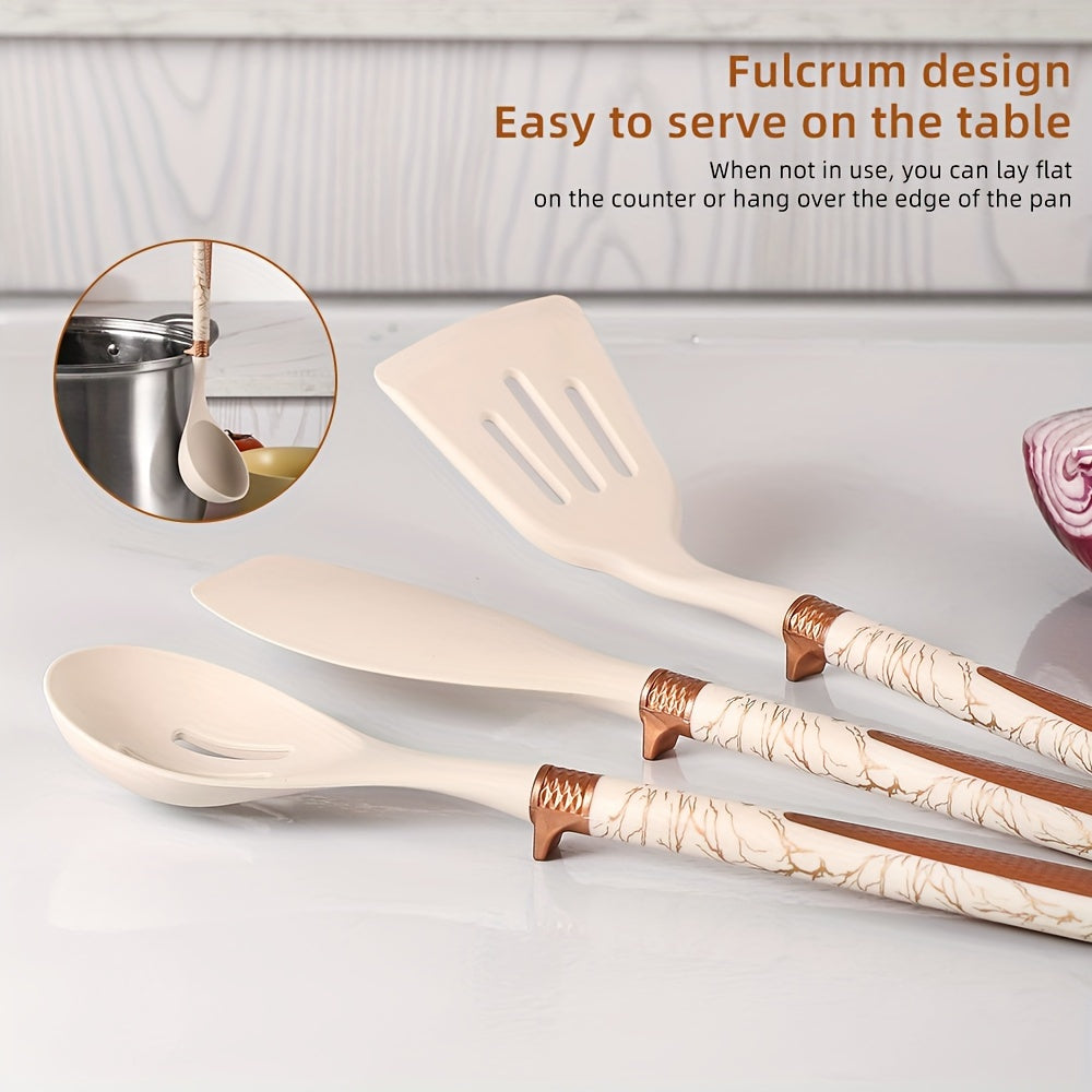 Ensemble d'ustensiles de cuisine en silicone élégant
