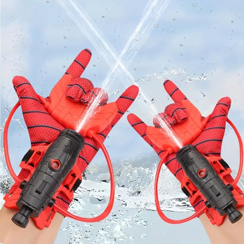 Ensemble de 2 gants lance-eau toile d'araignée – jouet pour enfants de 3 à 6 ans