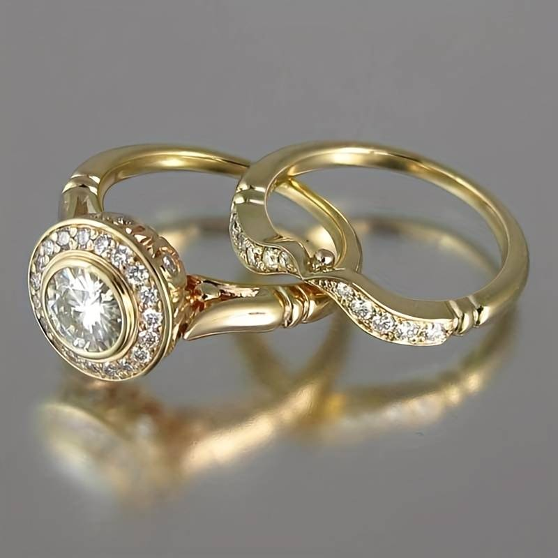 Ensemble de bagues vintage en or et zircon - Viviana