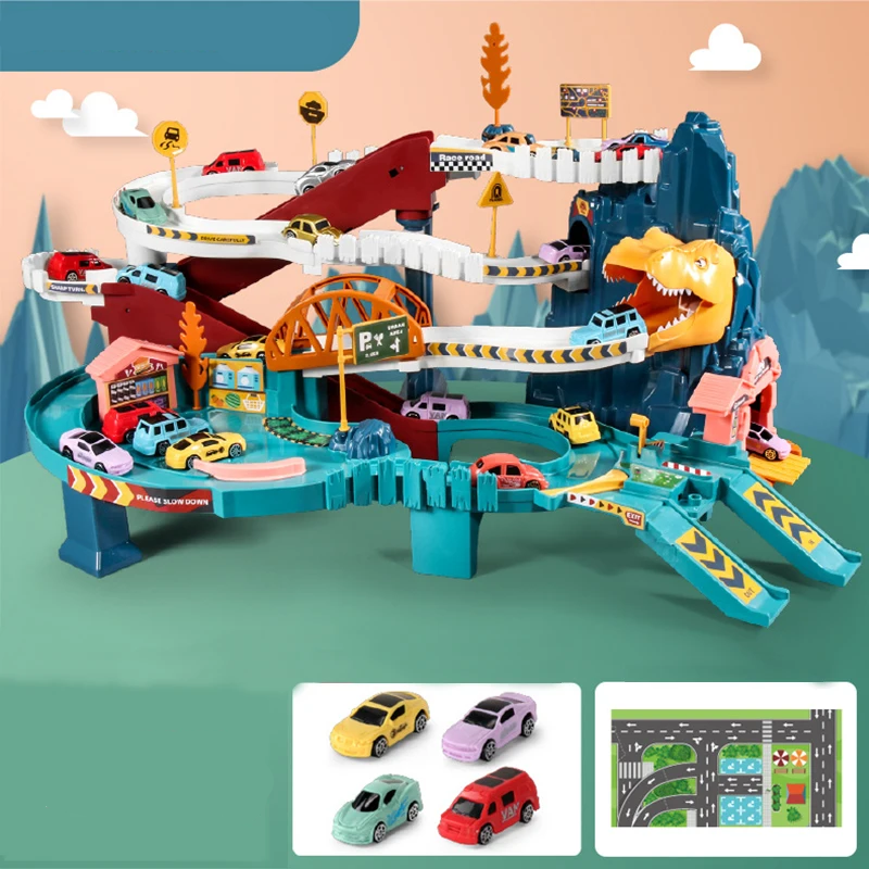 Ensemble de circuit de jeu interactif pour enfants avec 16 voitures assorties