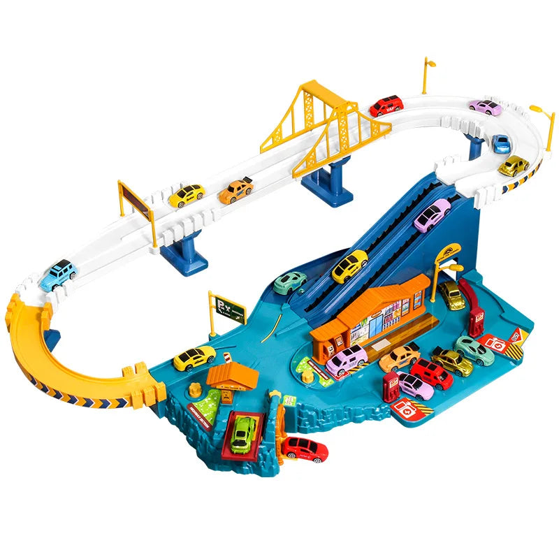 Ensemble de circuit de jeu interactif pour enfants avec 16 voitures assorties