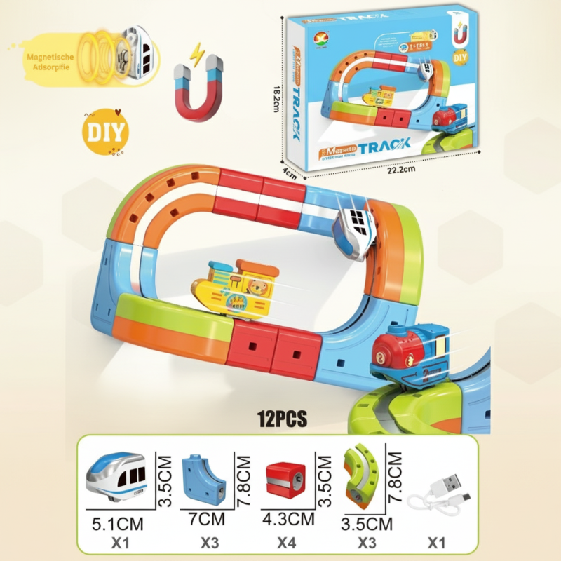 Ensemble de construction de circuit magnétique anti-gravité pour enfants avec train électrique