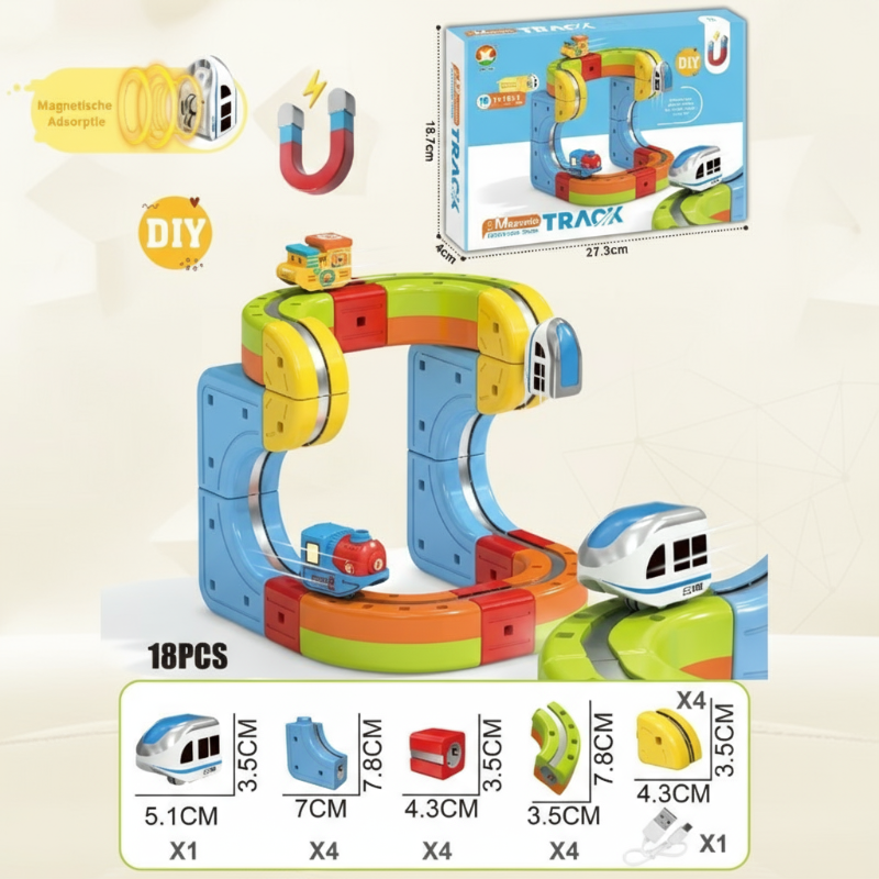 Ensemble de construction de circuit magnétique anti-gravité pour enfants avec train électrique