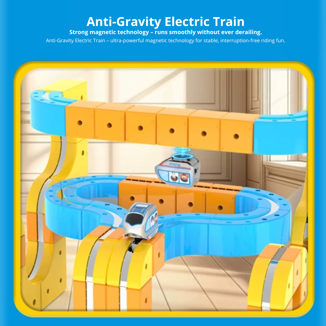 Ensemble de construction de circuit magnétique anti-gravité pour enfants avec train électrique