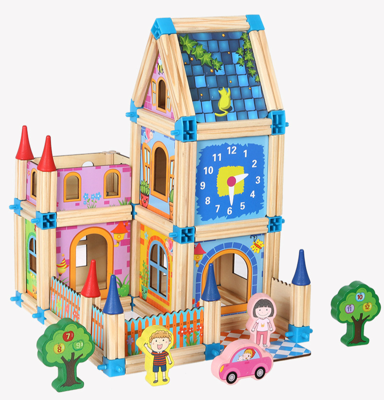 Ensemble de construction en bois créatif pour enfants