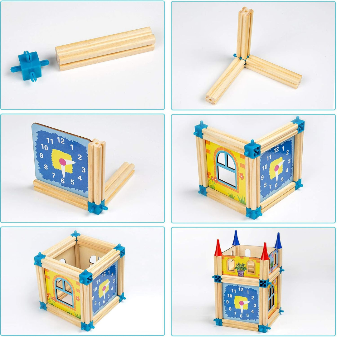Ensemble de construction en bois créatif pour enfants