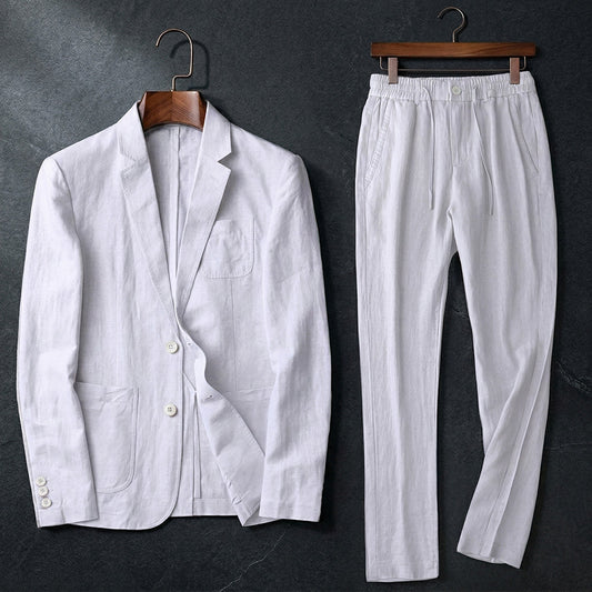 Ensemble de costume blanc lin