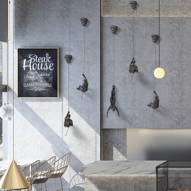 Ensemble de décorations murales avec personnages grimpeurs