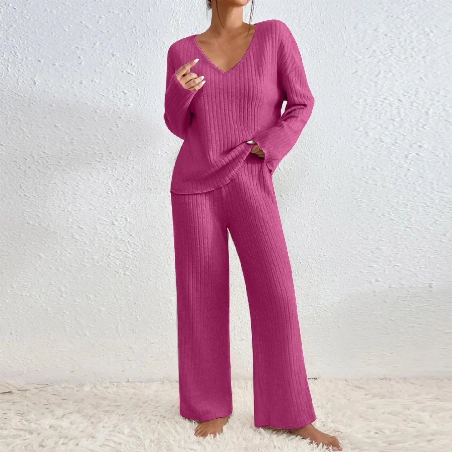 Ensemble de détente tricoté pour femme