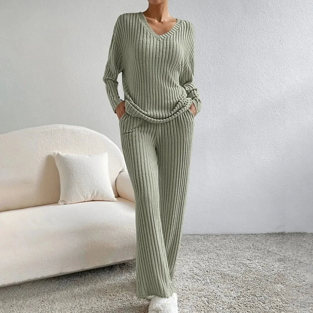 Ensemble de détente tricoté pour femme