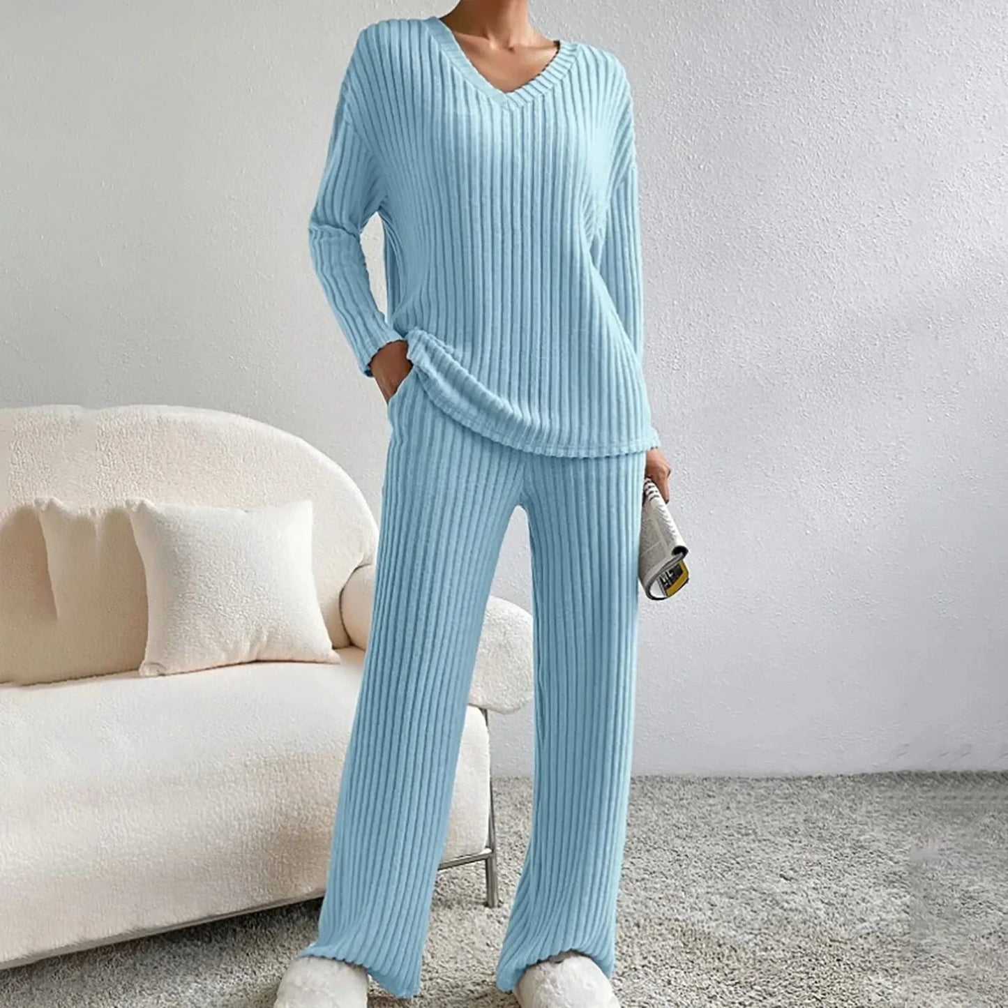 Ensemble de détente tricoté pour femme